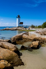 Rock Shore Along Beach of Annisquam Lighthouse